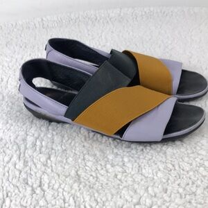 Camper Women's Lavender and Mustard Elastic Slingback Sandals